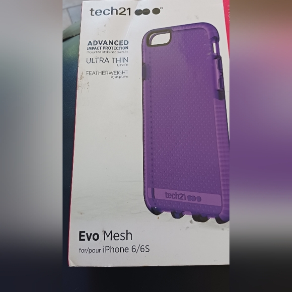 Tech 21 Evo Mesh Iphone 6/6S Case Purple/White - Picture 1 of 8